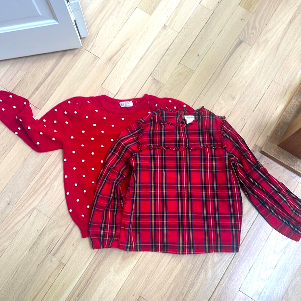 Jcrew Size 8 tartan top with H&M sweater
